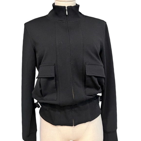 Apostrophe Black Utility Short Stile Zip Up Jacket - Picture 1 of 12